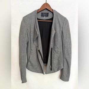 Zara Women’s Grey Blazer with Zipper Details